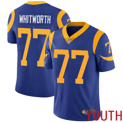 Los Angeles Rams Limited Royal Blue Youth Andrew Whitworth Alternate Jersey NFL Football #77 Vapor Untouchable->los angeles rams->NFL Jersey